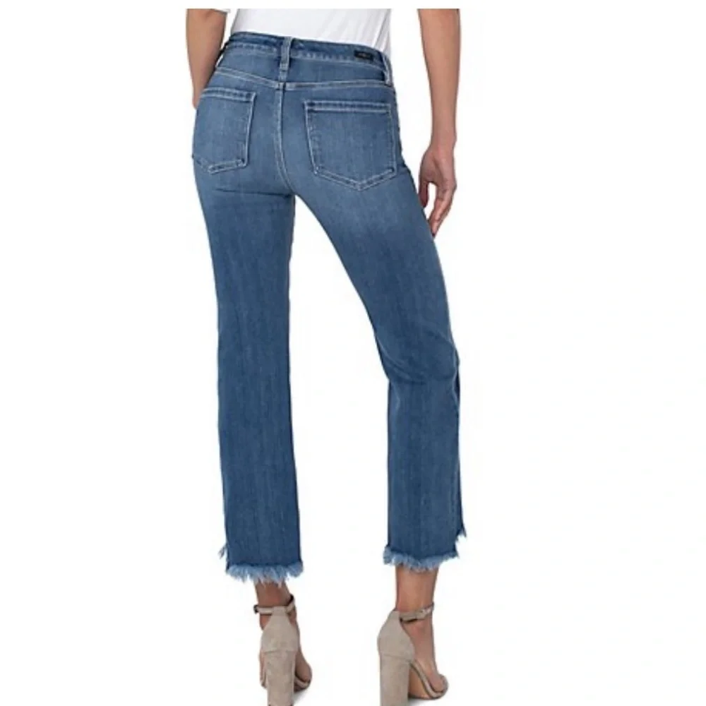Liverpool Jeans Company Medium Blue Cropped Flare Jeans - Picture 2 of 16